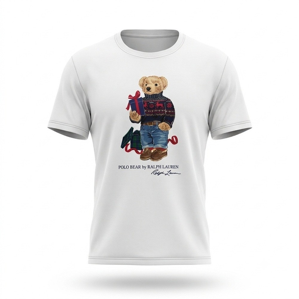 Polo Ralph Lauren Holiday Polo Bear T-Shirt White Small Stains/Bleed